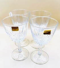 Set of 4 Vintage Luminarc USA Diamant Wine Glasses NOS Original Mailer Boxes NEW