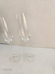 Set Of 2 Crystal Clear Champagne Flutes 9.75″ Tall Stemware Glasses For Celebrat