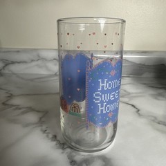 Vintage Pink and Blue Home Sweet Home Tumblers With Hearts (4) 16 And (4) 12oz