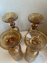 Beautiful Amber Color Champagne Flutes Elegant Look QUALITY Set of 4