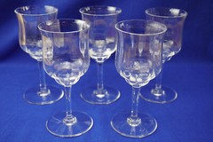 Baccarat Capri Optic (5) Claret Wine Glasses, 6″ (B40)