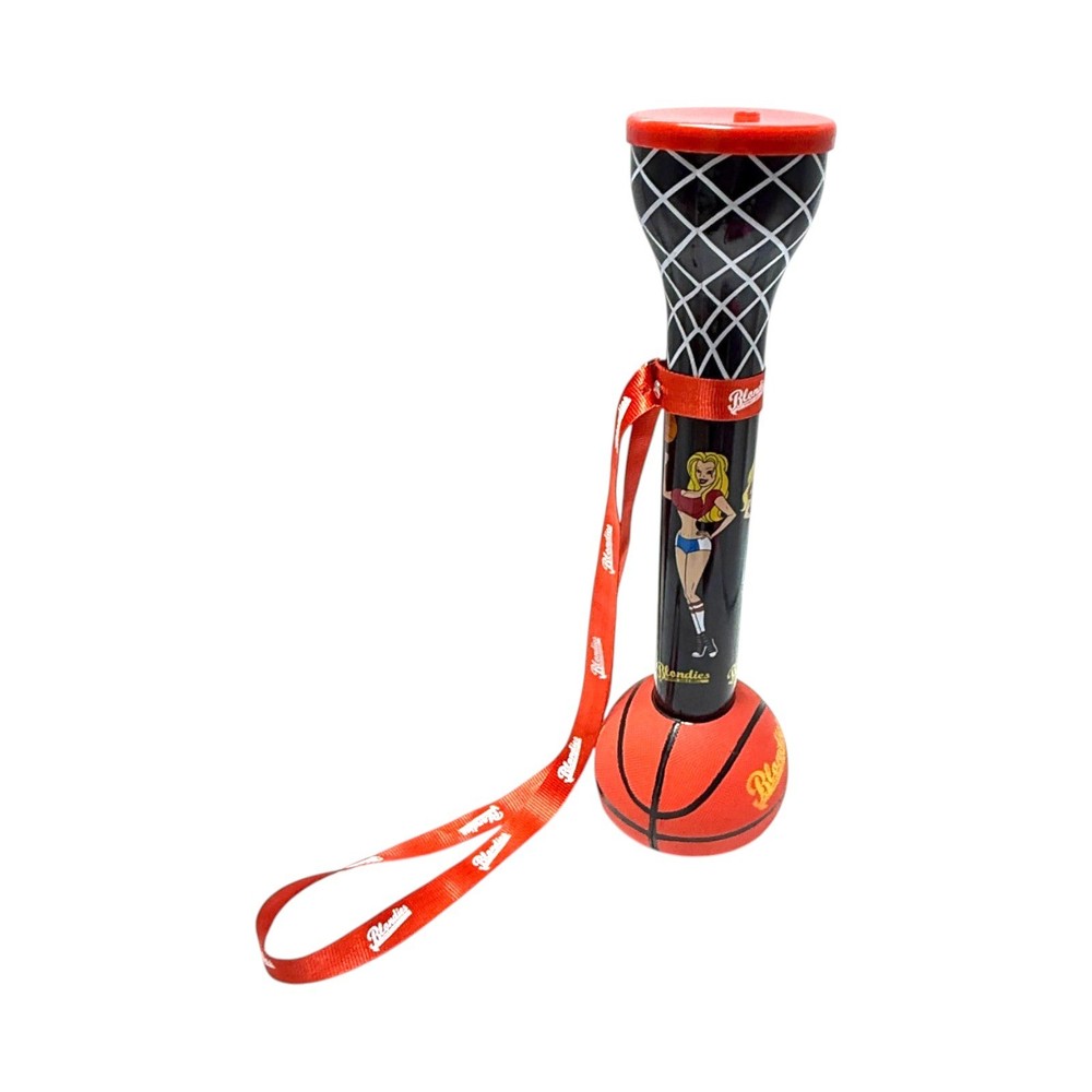 Blondies Sports Bar Souvenir Yard Glass Basketball Base Black Orange 15 in 44 oz