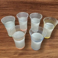 MCM Frosted & Striped Mid-Century Shot Glasses Set Of 6
