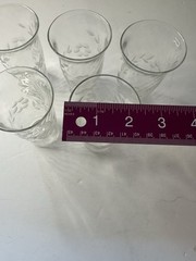 VTG Etched Design Juice Glasses Set Of 5
