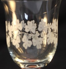 Eamon Glass EAG3 Set of Two Goblets Shamrock Design