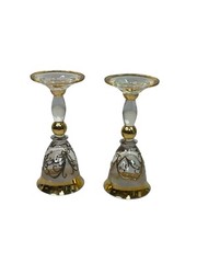 Vintage MEDICI FOOTED WINE GOBLET GLASS Pair Of Two
