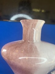 Bleikristall 24% Peter Kaspar Hand Blown Art Glass Pink Purple Candle Holder