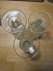 3 Clear 8 oz. Indiana Glass Diamond Point Wine/Water Goblets *MINT CONDITION!*