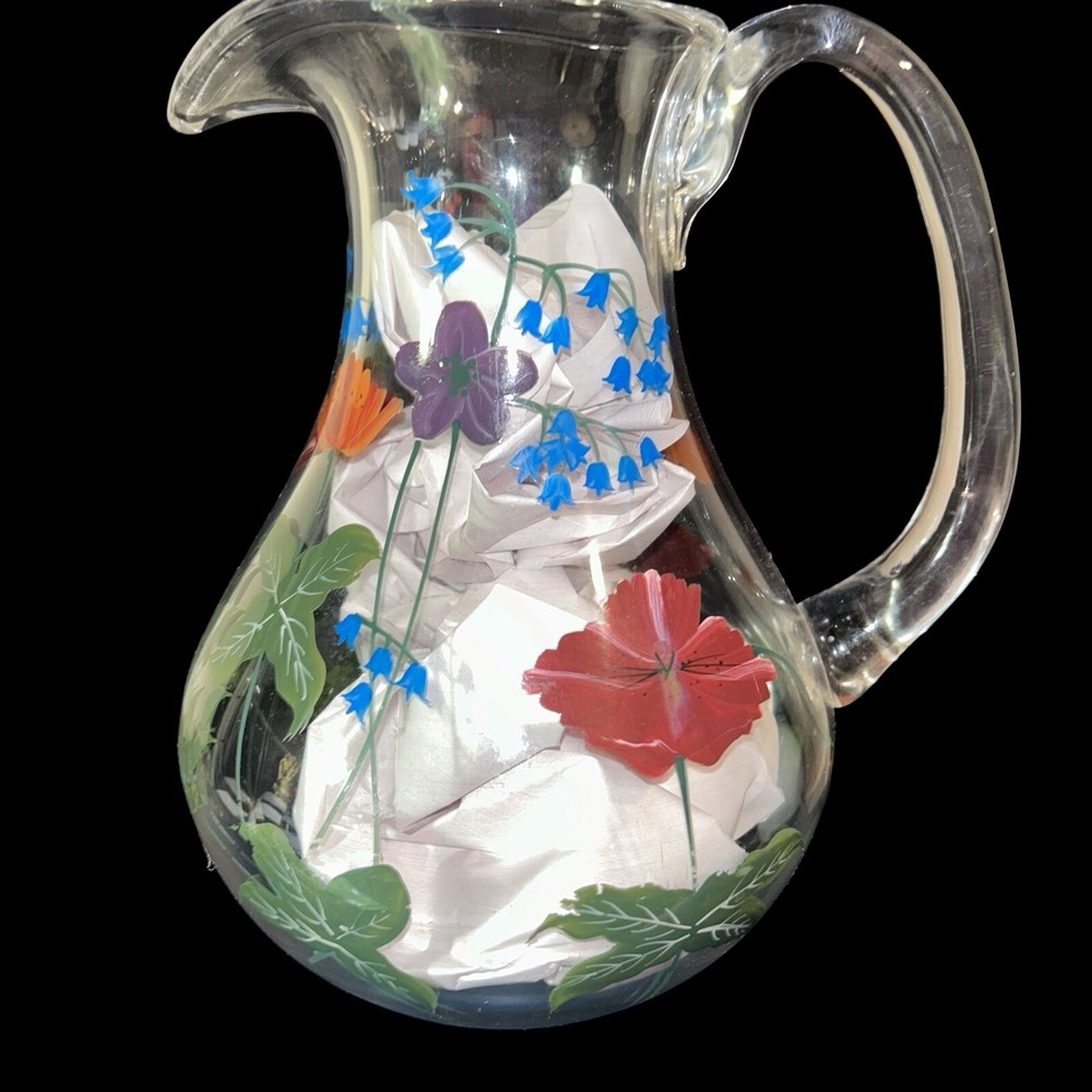 Oneida Crimson Bloom Hand Painted Floral Iced Tea Pitcher