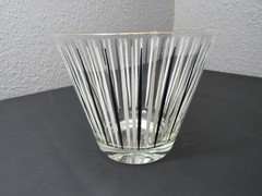 Vintage Atomic Glass Ice Bucket MCM Barware Black/White 1950’s
