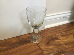 RARE Thick stem Heavy Tall tint Green Glass Glassware Set 6-Glass 7»X3.5
