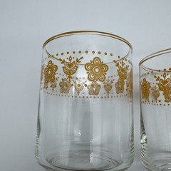 Vintage Set Of 3 Libbey Butterfly Gold Rimmed Juice Glasses Match Corelle Pyrex