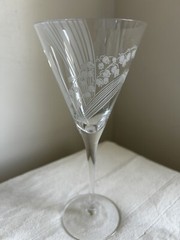 Franklin Mint LES FLEURS Crystal Champagne Glasses Set Of 10 Floral Botanical