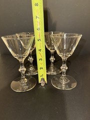 Vintage 5 1/2 Inch Tall Clear Sherbet Coupe 4oz Glass (lot Of 4)