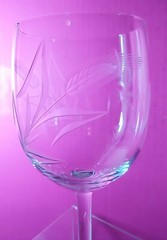 Lot of 6 ~ Cut Glass Foxtail Tiger Cat Tail Wheat Grass Vintage Wine Glasses EUC