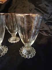 Vintage BERWICK-BOOPIE GOLD By ANCHOR HOCKING 4″ Water Juice Goblet – Set Of 3