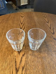 Paşabahçe Casablanca Clear Glass Tumbler 4” Tall 3” Wide Bistro Cup Set Of 2