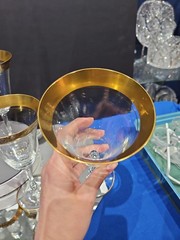 (6) Water Goblets Glasses 7-3/4″, clear Gold encrusted Glastonbury Lotus #85-1