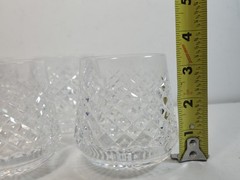 Vtg 4 Waterford Crystal Alana Roly Poly Glasses 3-1/2″ Cut Cross Hatch