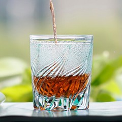Hand Cut To Clear Whiskey Glasses Edo Kiriko Crystal Glass Tumbler Green 9oz