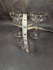 MCM Hollow Stem 6in 5oz Champagne Coupes Set of 3 Vintage