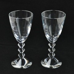 Baccarat Vega Crystal Wine Glass pair clear set of 2 Used