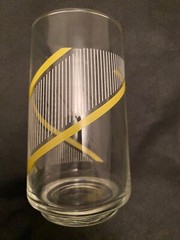Vintage George Briard Crisa MCM Yellow White Double Helix Juice Glass 4 3/4″
