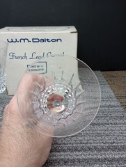 Vtg W.M. Dalton 24% French Lead Crystal Unit No.1 Goblets Made France In Box