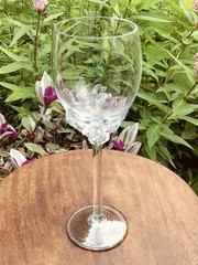 Art Wine Glass Ion Tamaian Romania Signed Hand Blown 10 3/8″