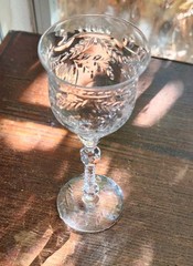 Rock Sharpe Crystal 1024-1 5 7/8″ Wine Glass -2oz Cut Floral Dot & Swag Design
