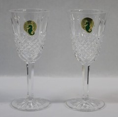 Pair of Vintage BALLYBAY SHERRY Waterford Crystal Wine Glasses 5 1/8″ Tall w/Box