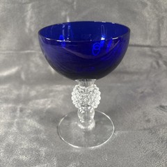 Morgantown GOLF BALL RITZ Cobalt Blue 4″ Low Sherbet 6 Oz Champagne