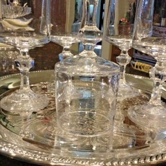 Vintage «Vendome Uni» Knob in Stem Flat Wine Glasses by Cristal D’Arques