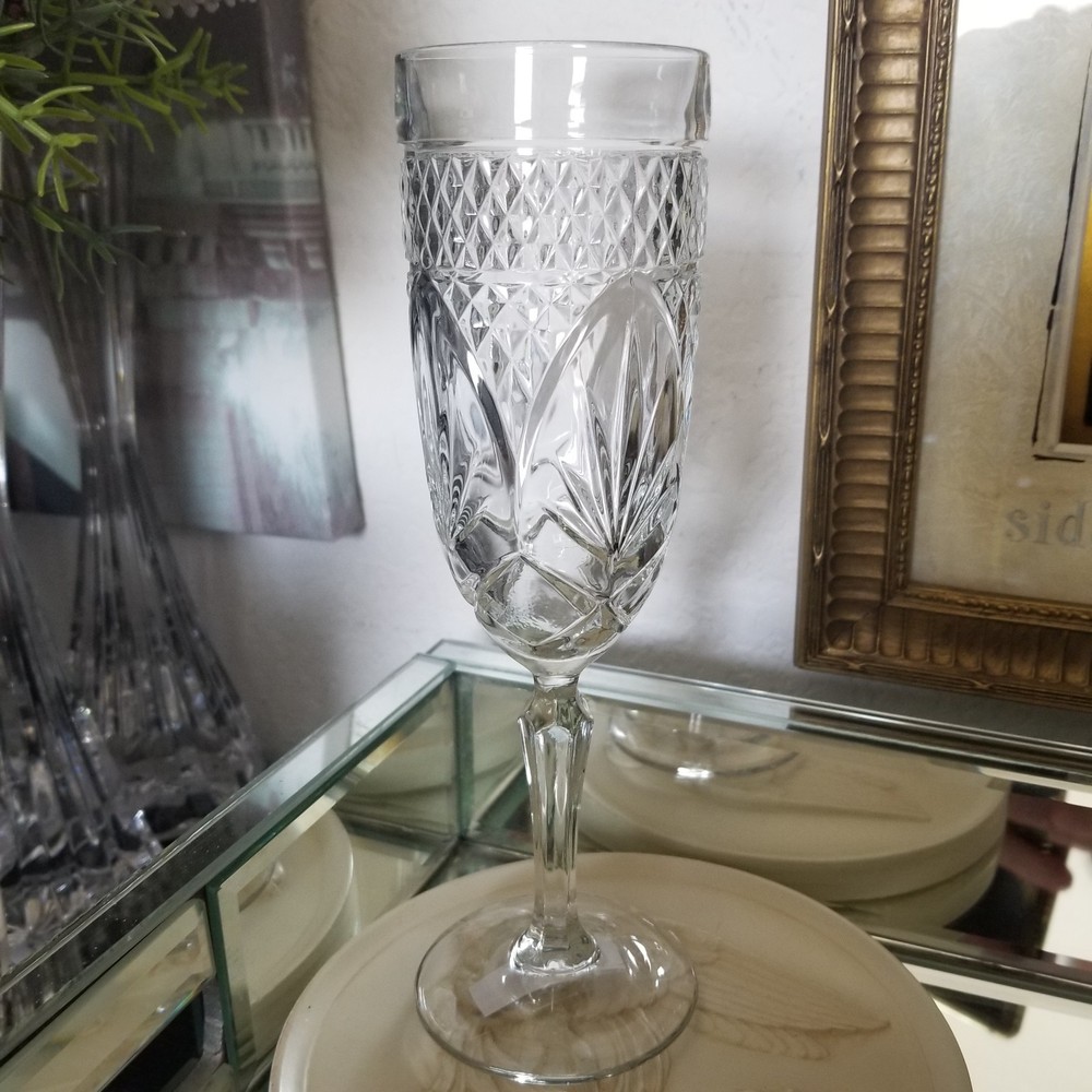 Cristal D Arques Antique Clear Pattern Champagne Flute 7 ¾”
