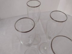 Vintage Lenox Platinum Rim Champagne Flutes Swirl Etched Stem 9 1/2″ – Set of 4
