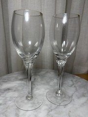 Vintage Gorham Andante Gold Trim White Wine Glasses 7 1/2″ Pair