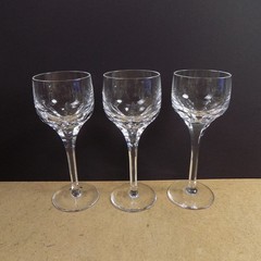 5 Atlantis Crystal Evora Wine Hock Goblets 7.25″ Tall VGC Cut Panels