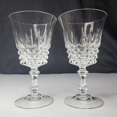 2 Cristal D’Arques-Durand Tuileries Villandry Water Goblets Crystal Wine Glasses