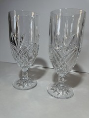 Godinger Shannon Dublin Crystal Iced Tea Water Goblets Heavy Fan Cut EUC