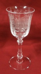 HTF HEISEY ORCHID plate etched #507 small 5 1/4″ GLASS WINE GOBLET – 5025- MINT!