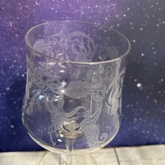 (11) Antique Vintage Cambridge Marjorie Fuchsia Etched Glass Wine Water Goblets