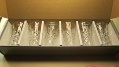 6pc Shannon Godinger Dublin Flared Gold Rimmed Vodka/Cordial Shot Glass