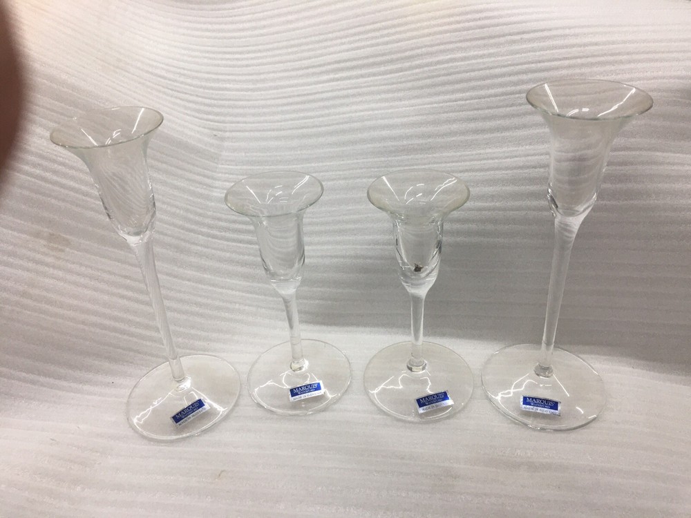 Marquis by Waterford Flora Flute – Set of 4 – 8-1/4” & 6” tall – NEW