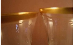 7.70″ (19cm) Gold Rimmed Water Goblets Set of 9