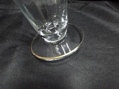 Tiffin Rambler Rose, Encrusted Gold Band: Iced Tea / Parfait, 6 1/8″ Tall, As Is