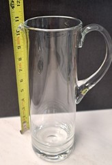 Vintage Martini Cocktail Pitcher With Stirrer Sleek Modernist Clear Glass 11″