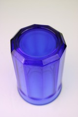 Cristal D’Arques Working Collection Cobalt Blue Panels Highball Glass Tumbler 5″