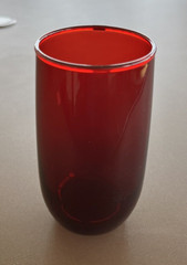 Anchor Hocking Royal Ruby Red Roly Poly Flat Iced Tea Tumbler, 5″ Tall, Set of 1