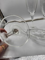 Vintage Champagne Glasses Vertical Optic Lines Set of 4 Clear Crystal