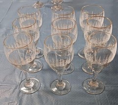 Set of 9 Vintage Libbey Arby’s Frosted White Pines Wine Goblets 7″ 9 oz.